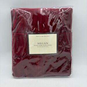 NEW Pottery Barn Megan Armchair Slipcover Red Velvet Cotton 9424243